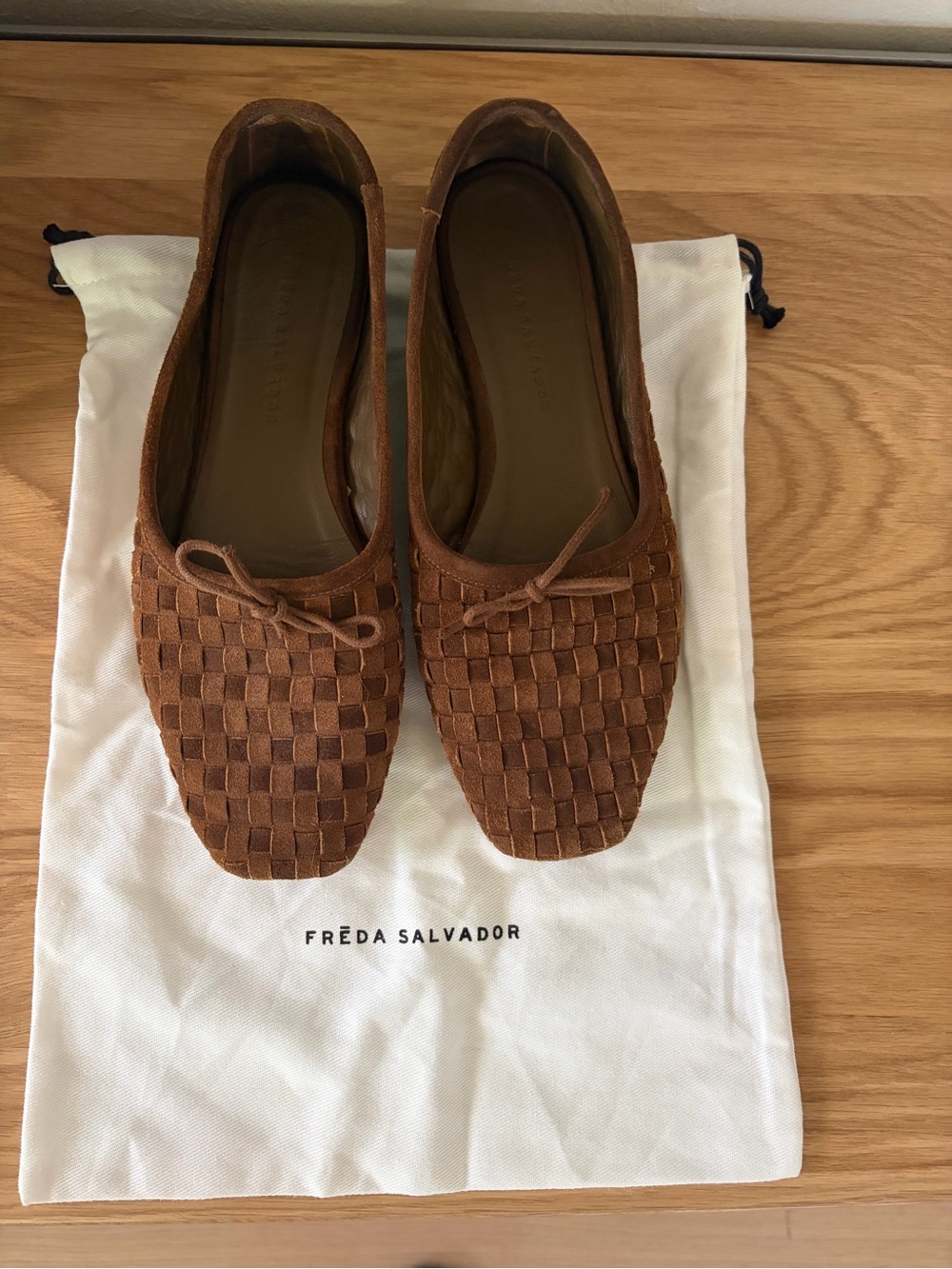 Freda Salvador Jada toffee woven suede size 8 - Picture 2 of 11